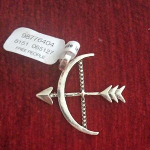 Free People Silver Crescent Arrow Pendant
